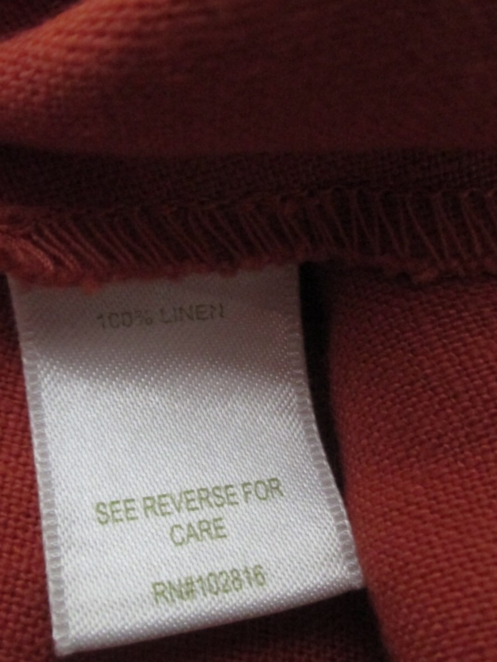 Rust Linen Shift Dress - Picture 5 of 6